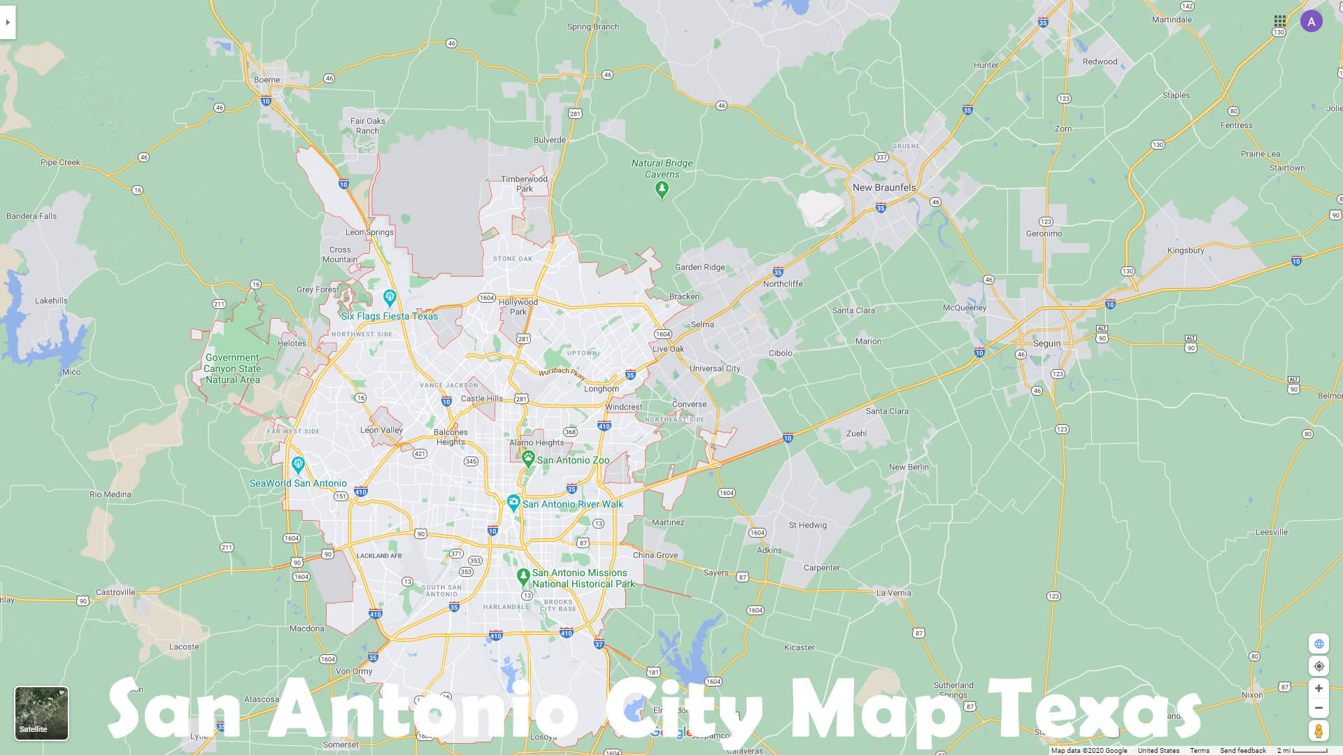 San Antonio City Map Texas